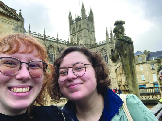 Jordan Kirkland (left) of Comanche and friend spend the spring 2024 semester studying at Swansea University in Wales, United Kingdom.