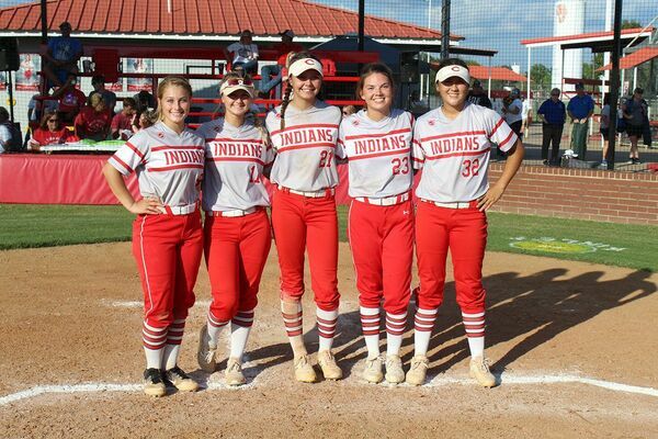 Comanche seniors Carly Gordon, Lily Brown, Brooklyn Gill, Kinley Rendon and Teagan Pineda (Photo by Todd Brooks/The Comanche Times)